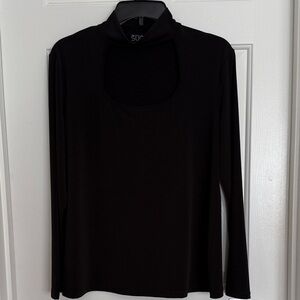CLARA SUNWOO Black Long-Sleeve Cutout Turtleneck